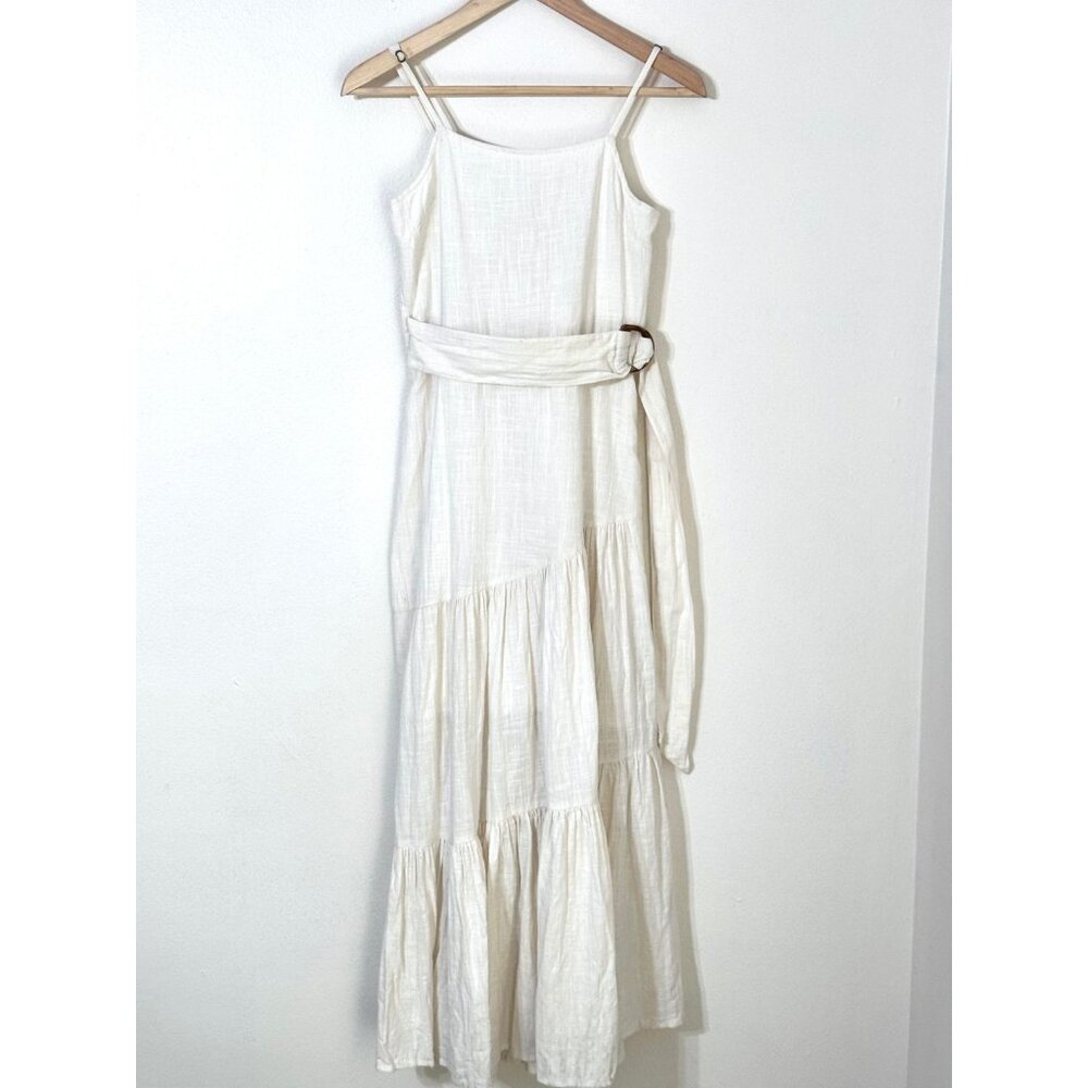 Billabong Island Spirit Tiered Maxi Dress Ruffle Belted Western Boho Beachy